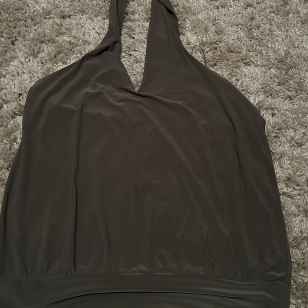 NWT express olive green banded halter top large